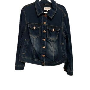 Molly & Isadora Denim Jacket in Medium Wash Size 2 X - NWOT